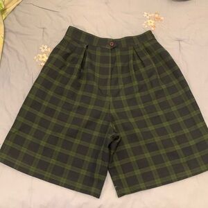 Late 1980’s/early 1990’s plaid high waisted walking shorts.